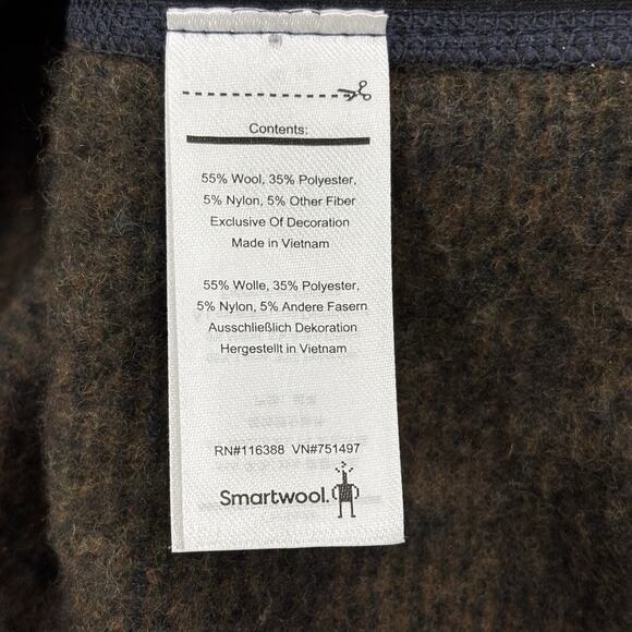 Smartwool Sweater Vest Men's Size M Black Hudson Trail Fleece Zip Aztec SW016518 - Picture 5 of 6